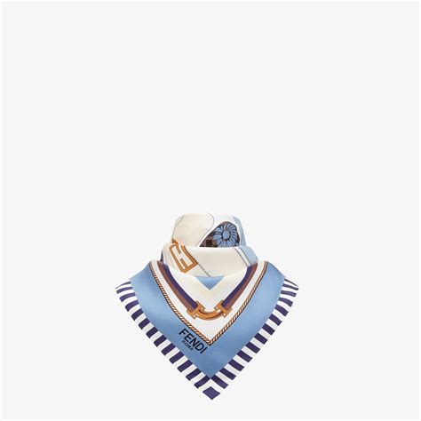 fendi cuif red and blue|Light blue silk foulard .